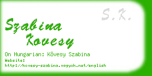 szabina kovesy business card